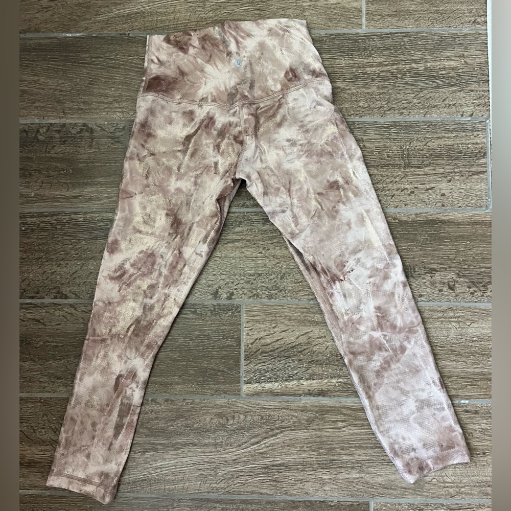 Metallic Rose Gold Lululemon Leggings
